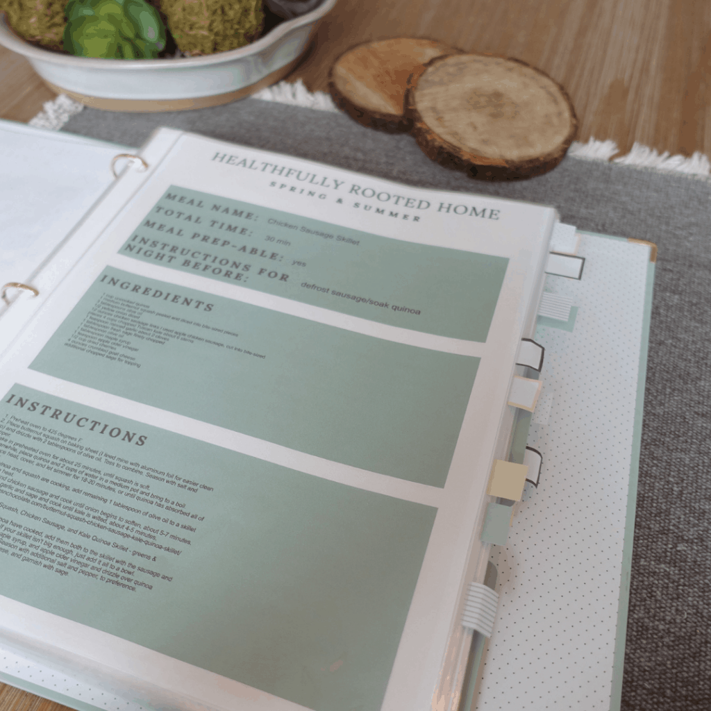 meal plan template recipe page healthfully rooted home