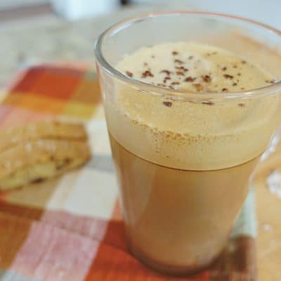 homemade salted mocha with biscotti