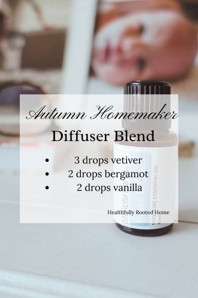 autumn homemaker diffuser blend using veitver bergamot and vanilla essential oils