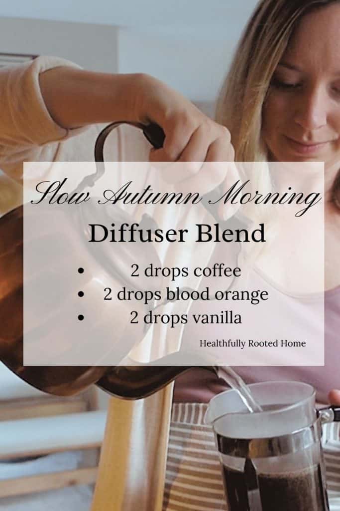 slow autumn morning diffuser blend using coffee blood orange and vanilla essential oils