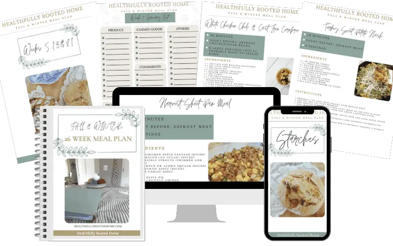 healthfully rooted home seasonal meal planner fall and winter meal plan