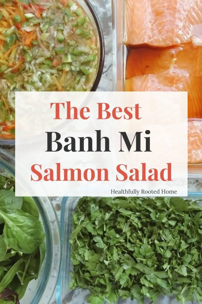 easy salmon banh mi salad recipe for dinner or lunch
