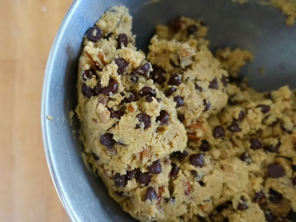 maple chocolate chip cookie dough in a large bowl