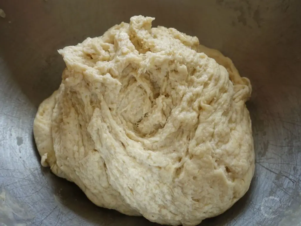 maple dough for pull-apart bread right after being kneaded