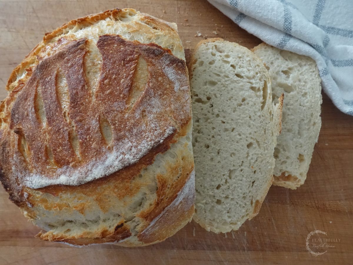 Sourdough Discard bread Rustic Loaf Healthfully Rooted Home
